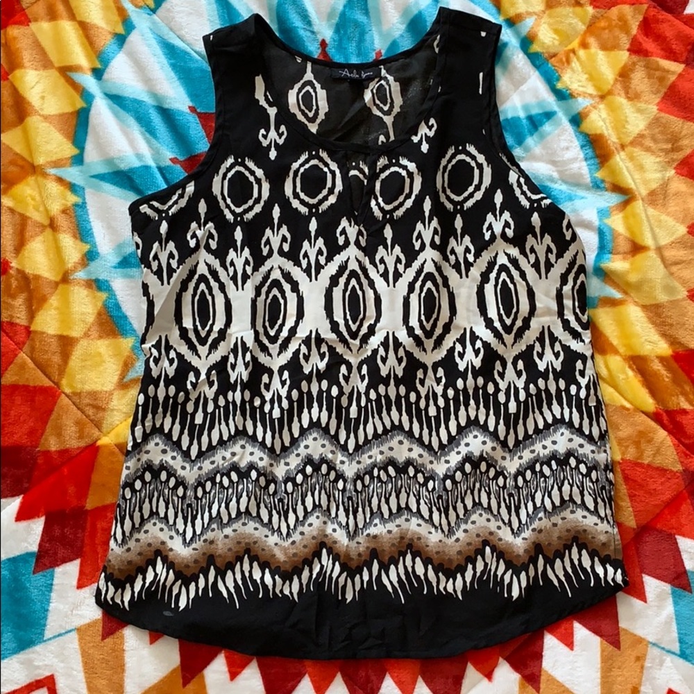 Sheer print tank top
